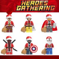 Compatible with LEGO Iron Man Wolverine Thor Deadpool Spider-Man Assembled Building Blocks Figure Christmas Gift Toy