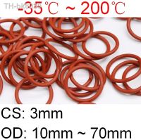 ﹊  10pcs Red VMQ Silicone O Ring CS 3mm OD 10   70mm FoodGrade Waterproof Washer Rubber Insulated Round Shape Seal Gasket