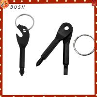 BUSH CV-A เครื่องมือไขควงไขควง สีดำสีดำ พร้อมพวงกุญแจแหวน เครื่องมือประแจหกเหลี่ยม ไขควง Phillips เครื่องมือไขควง EDC สำหรับโครงการ DIY