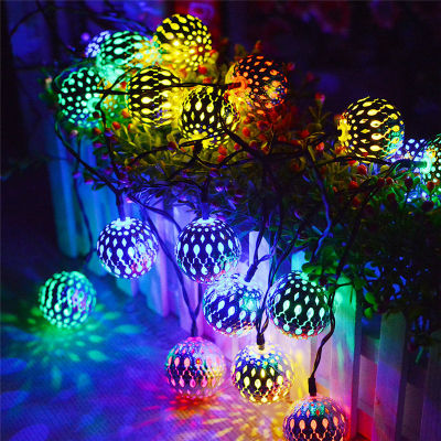 1020 LED Moroccan Ball String Lights Romantic Fairy String Lantern Light Hanging Garden Lamp Garlands Christmas Party Decor