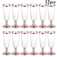 12PCS High Quality Wedding Champagne Flute Creative Disposable Plastic Wedding Cup Champagne Glass Drinking Utensils For Party