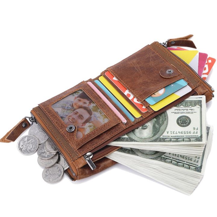 layor-wallet-2022ที่กำหนดเองผู้ชายกระเป๋าสตางค์สั้น100หนังวัวแท้ที่มีคุณภาพสูงชายผู้ถือบัตรกระเป๋าใหม่-cartera-ซิปคู่