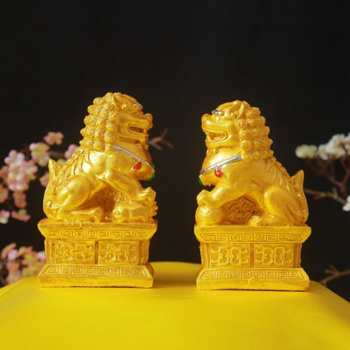 สิงห์ทอง-สิงโต-รูปปั้นสิงห์ทอง-สิงห์ทองคู่-สิงห์คู่มงคล-สิงโตจีน