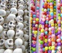 (Leisurely) FLTMRH 16 Quot; Strand 6X8Mm 8x10mm12x10mm 12Mm X 15Mm/ผสมสี Skull Stone ลูกปัดเครื่องประดับทำอุปกรณ์เสริม