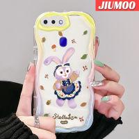 เคส JIUMOO สำหรับ OPPO R17 R15 Pro เคสลายการ์ตูนกระต่ายสีม่วงมีสีสันน่ารักเนื้อครีมนิ่มเคสมือถือกันกระแทกแบบใสที่สร้างสรรค์ปลอกหุ้มป้องกันซิลิโคนโปร่งใสลายกล้องถ่ายรูป