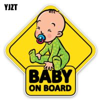 Yjzt สติกเกอร์ติดรถขนาด14.7*14.7ซม. ลายการ์ตูนน่ารัก Baby On Board สีสันสดใส C1-5589ตกแต่งกราฟิก