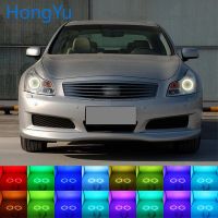 Rgb หลายสีไฟหน้า Led ดวงตานางฟ้าแหวนเฮโล Drl Rf รีโมทคอนโทรลสำหรับ Infiniti G35 2006 2007อุปกรณ์2008ล่าสุด