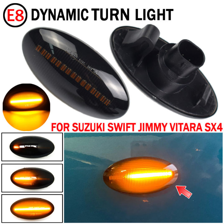led-รถแบบไดนามิกด้านข้าง-marker-คู่สำหรับ-suzuki-swift-jimmy-vitara-sx4-alto-ไฟเลี้ยวน้ำไหล-blinker-light