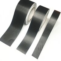 3D Carbon Fiber Black Car Sticker DIY Paste Protector Strip Auto Door Sill Side Mirror Anti Scratch Tape Waterproof Protect Film Bumper Stickers Decal