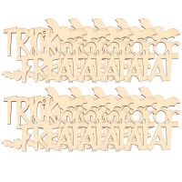 10pcs Wooden Halloween Trick or Treat Pendant Small Hangings Pendants Props for DIY Party Decor Supplies