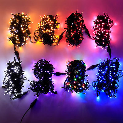 AC220V Black line String Lights Waterproof Outdoor Lighting Christmas Decoration Garland Fairy Light String Bedoom Garden Party