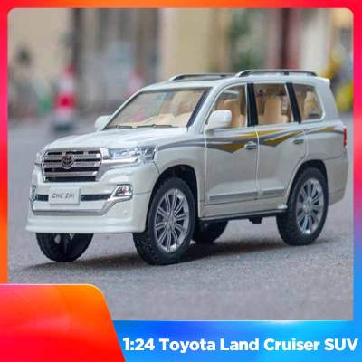 Toyota Land Cruiser จำลองรถ SUV อัลลอยด์ของเล่นยานพาหนะหุ่นโลหะตกแต่งรถลากสำหรับเด็กของเล่นของขวัญ