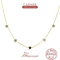 Simple INS Choker Gold Silver color Chain Star Pendant Short Necklaces For Women 925 Sterling Silver Charming Zircon Necklace