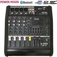 A-ONE MUSIC MIXER เพาเวอร์มิกเซอร์ ขยายเสียง500วัตต์ 4CH BLUETOOTH USB/SD CARD EFFECT 16DSP SMP-4D