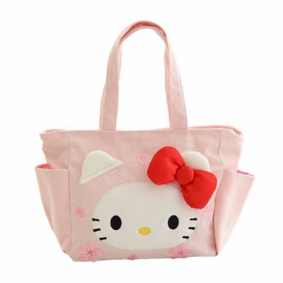 ๑❂♞ Kawaii Sanrio My Melody Cartoon Canvas Bento Bag Girly Heart Girl Portable Small Bag Student Lunch At Work Lunch Box Bag