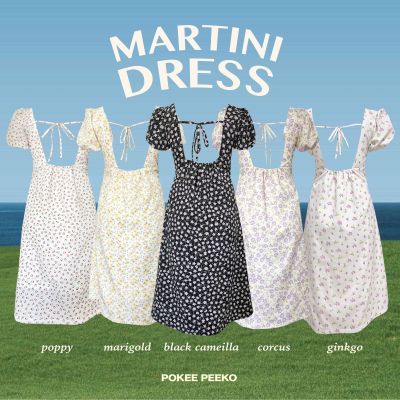 POKEE MARTINI DRESS เดรสเว้าหลังแขนตุ๊กตา 💐🩰(มี4สี)