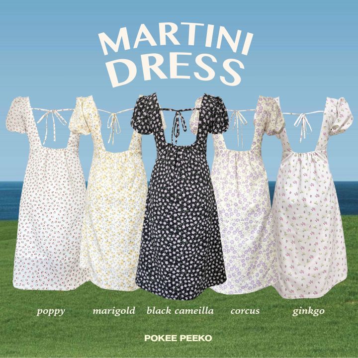 pokee-martini-dress-เดรสเว้าหลังแขนตุ๊กตา-มี4สี