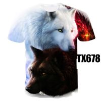 2023 Customized Fashion directsupplier YL mens t-shirt with 3D print Animal wolf T-shirt summer hip-hop Short sleeve t sh，Contact the seller for personalized customization