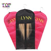 Wholesale Hair Bundles Packaging Ziplock Pouch Black Wig Storage Bags Clean Pvc Zipper Bag With Hanger Food Storage Dispensers