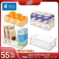 14pc Refrigerator Organizer Bins Stackable Fridge Food Storage Box with Handle Clear Plastic Pantry Food Freezer Organizer Tool