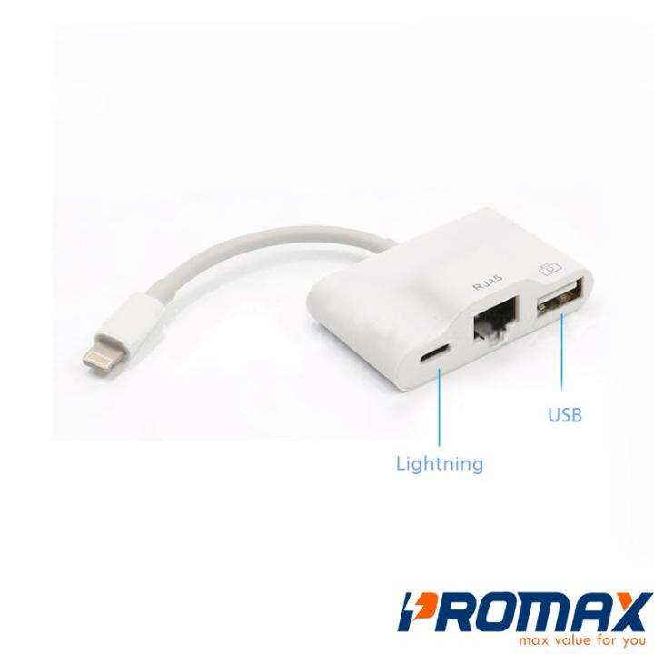 Adapter Lightning Ethernet cổng Lan RJ45 và Hub USB (kết nối bàn phím rời  và OTG ) cho iPhone/ iPad 