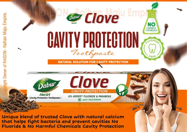 Dabur Herbal Clove Toothpaste 150gm- Cavity Protection . Strong Teeth ...