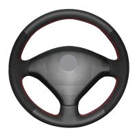 Anti-slip Black Genuine Leather Suede Car Steering Wheel Cover For Peugeot 307 2001-2008 307 SW 2005-2008 Expert Partner 206 308