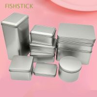 FISHSTICK Coins Tin Boxes Keys Container Storage Box Small Jewelry Silver Color Metal Empty Box Metal Box
