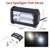 สปอตไลท์สำหรับทำงาน12V แท่ง Led 72W กันน้ำสำหรับรถบรรทุก Ip68รถเรือขับรถออฟโร้ดแทรคเตอร์โคมไฟโต๊ะทำงานบาร์