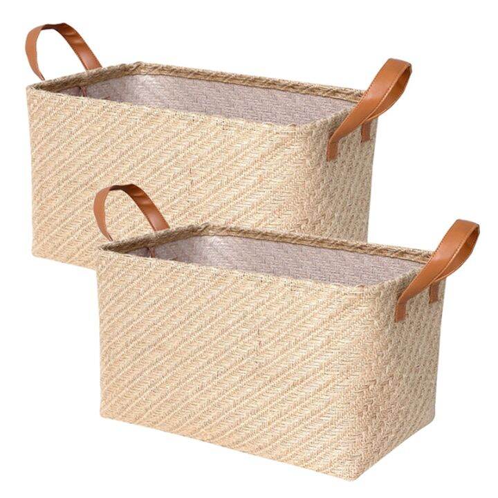 2pcs-woven-storage-basket-eco-friendly-home-storage-box-foldable-organizer-box-laundry-baskets-toys-sundries-organizer