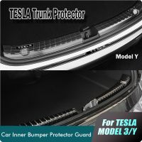 Car Rear Guards Stainless Steel Trunk Rear Bumper Protector Plate Guard Cover Guard Protector for Tesla Model 3 Y Car Accessorie