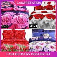 CS6-IN-1 CADAR BEDSHEET FITTED QUEEN SIZE KING SIZE CORAK BUNGA BESAR