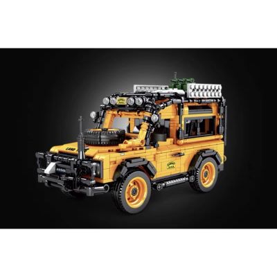 (พร้อมส่ง ส่งด่วน)ตัวต่อโมเดล เสมือนจริง โมเดลรถ Land Rover Defender Camel Trophy Building Block Set 1053 ชิ้น