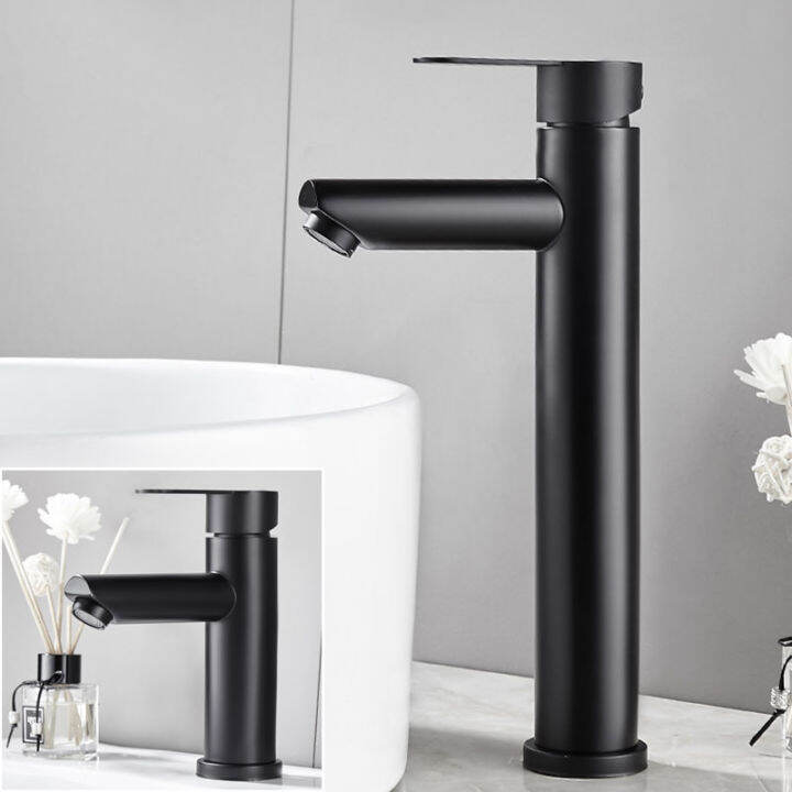 Nano Black Faucet/ Basin Tap Sink Cold Water Faucet Modern Matte Black