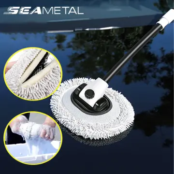 Double Brush Head Car Washing Mop Rectratable Telescopic Rotating