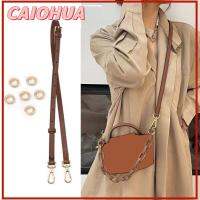 CAIOHUA สำหรับผู้หญิง อุปกรณ์เสริมกระเป๋า Crossbody การเปลี่ยนแปลงการเปลี่ยนแปลง เจาะรูตาไก่ Punch buttonhole เข็มขัดกระเป๋าถือ สายหนังแท้