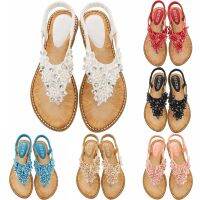 ◘✶✐ Sandal Wanita Flowers Sandals T Toes kaust Sendal Flatshoes Womens Shoes