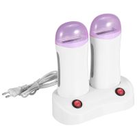 【CW】 Double Depilatory Wax Heater Epilator Cartridge Roller Base Roll On Waxing Refillable Hair Removal melt Machine 2 in 1