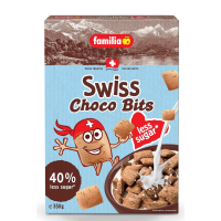 Familia Swiss Choco Bits Less Sugar แฟมิเลีย สวิส ช็อกโก ไบท์ สูตรน้ำตาลน้อย ไขมันต่ำ 350g.