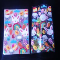 【DT】 hot  25pcs Rabbit Easter Gift Bags Transparent Plastic Bag Easter Bunny Eggs Packaging Baking Biscuit Candy Box Easter Decoration Bag