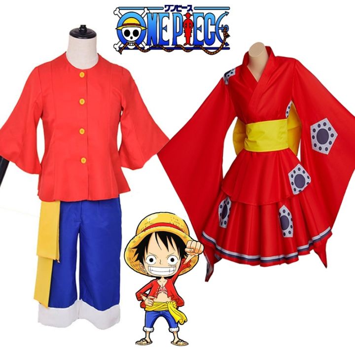 One Piece Luffy Costume - Red Kimono Luffy Cosplay