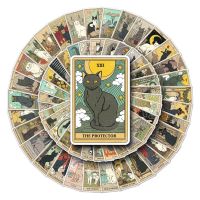 [LWF HOT]✈◆ 50/62Pcs Retro Cat Tarot สติกเกอร์สำหรับสมุดภาพเครื่องเขียน Ipad สติ๊กเกอร์วินเทจ Aesthetic Scrapbooking วัสดุอุปกรณ์งานฝีมือ