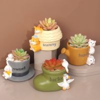 Garden Decoration Flower Pot Planter Bonsai Desktop Decor Ceramic Vase Home Office Anime Bulbasaur Succulent Plant