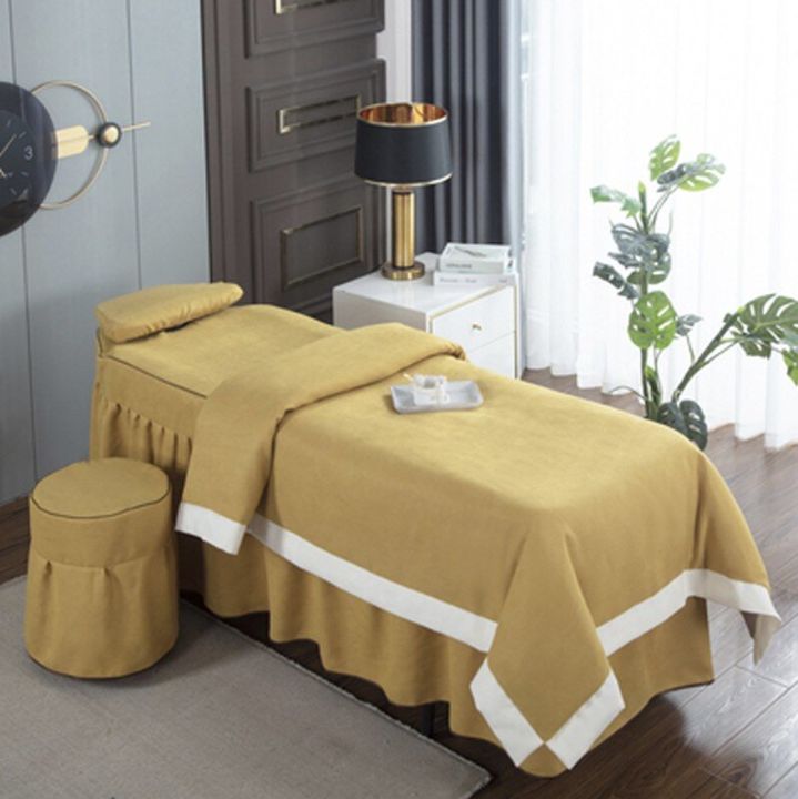 ชุดผ้าปูที่เตียงทรีทเม้นต์ Luxury bedsheet ผ้าปูเตียงสปา คลุมเตียงนวดหน้า ผ้าปูเตียงคลีนิก ผ้าปูเตียงสัก [PRE-ORDER]