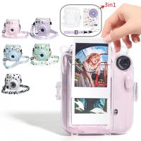 Transparent Protective Case for Fujifilm Instax Mini 12 Instant Camera Photo Storing Box Shoulder Strap Beautiful Sticker 3in1