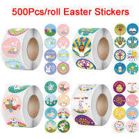 500Pcs Happy Easter สติกเกอร์กระต่ายน่ารักออกแบบสติกเกอร์สำหรับอีสเตอร์เด็กหัตถกรรมของขวัญตกแต่งป้าย Scrapbooking