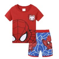 Spider-Man Kids Boys Pajamas Sleepwear Short Sleeve T-Shirt Tops Shorts Pants Set Nightwear Homewear Pyjamas