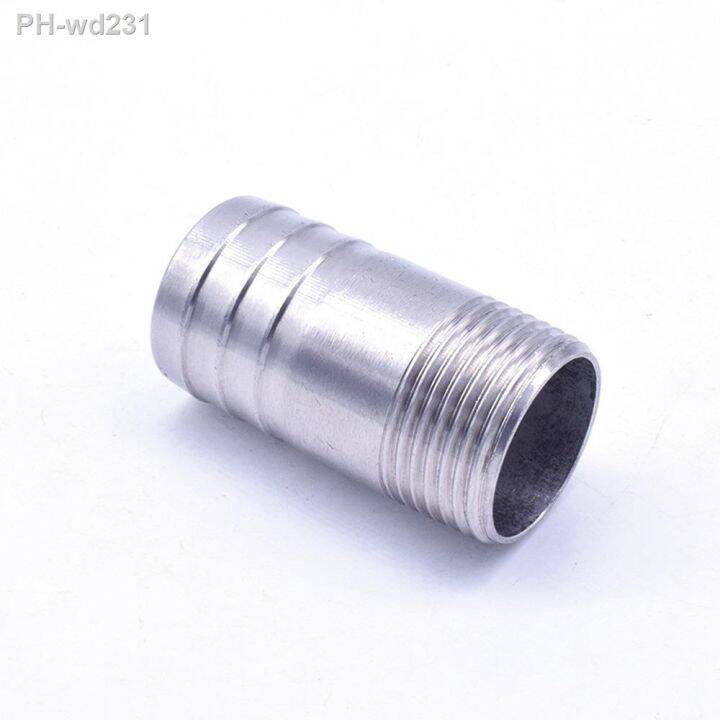 1-8-quot-1-4-quot-3-8-quot-1-2-quot-3-4-quot-1-quot-to-2-quot-bspt-male-x-hose-barb-hosetail-barrel-nipple-coupler-304-stainless-steel-fitting-water-gas-oil