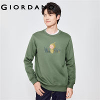 GIORDANO Men ARTAND Series Sweatshirts Cartoon Print Fleece-Lined Sweatshirts Crewneck Fashion Casual Sweatshirts 91093256