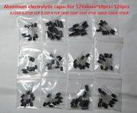 1set of 120pcs 12 values 0.22UF-470UF Aluminum electrolytic capacitor assortment kit set pack 0.47/1/2.2/4.7/10/22/33/47/100/220